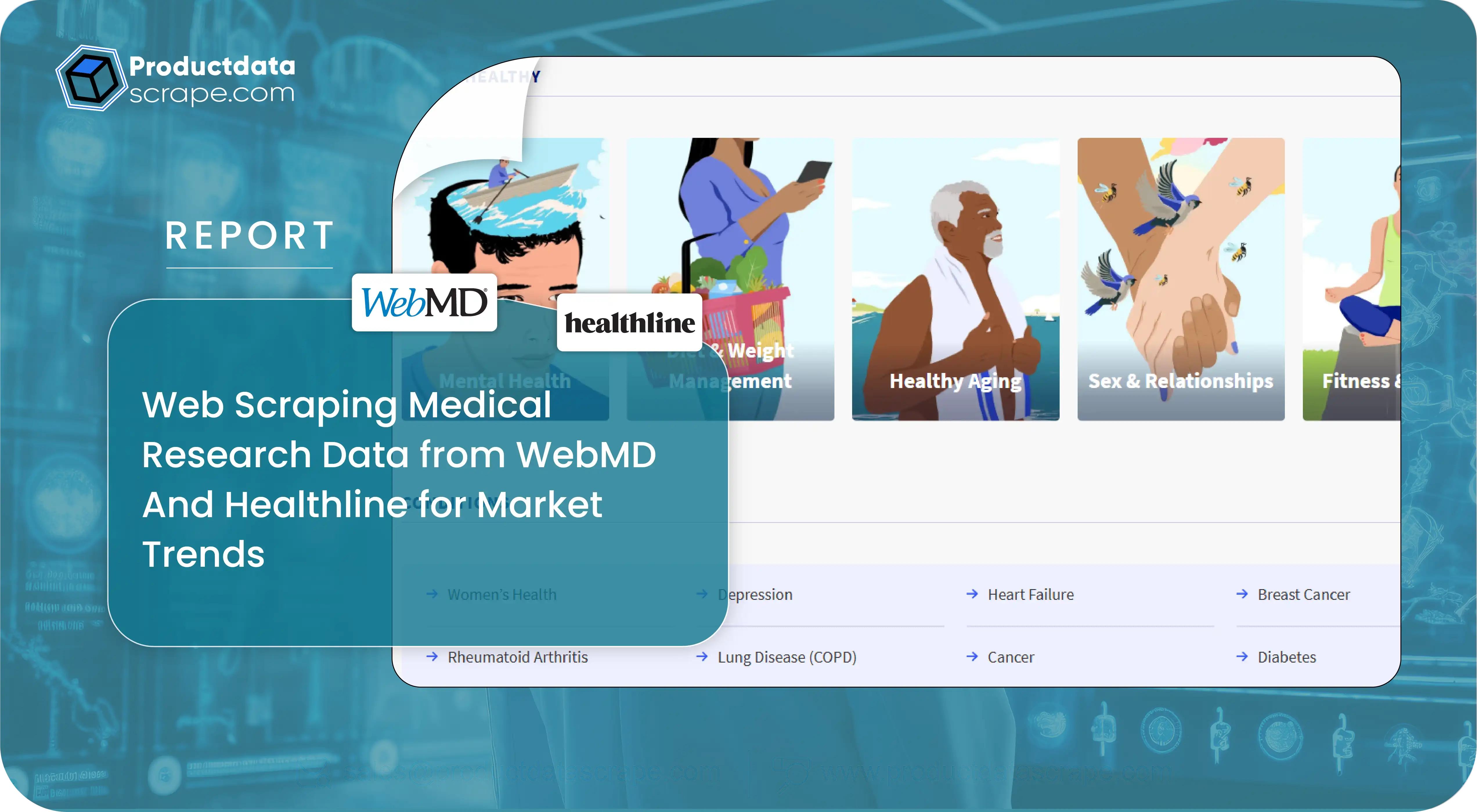 Web Scraping Medical Research Data from WebMD And Healthline for Market Trends-01